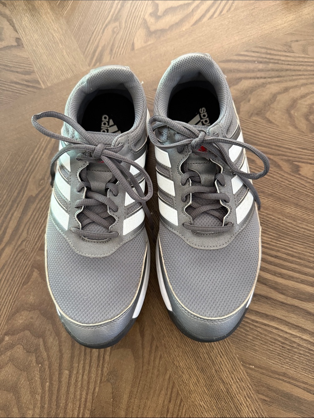 adidas Grey Sneakers with White Stripes